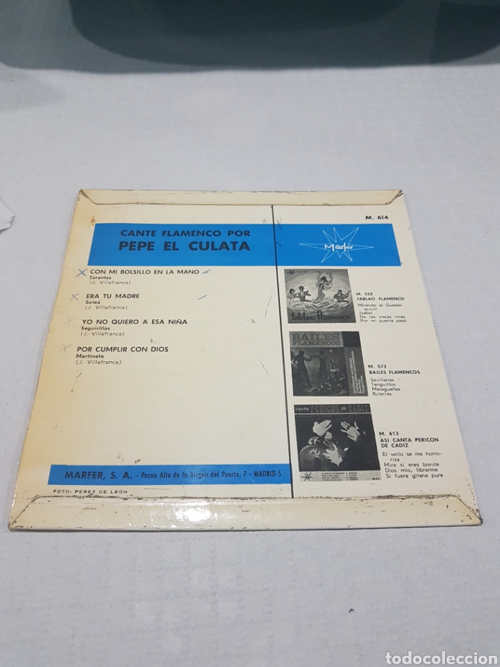 Discos de vinilo: PEPE EL CULATA-EP CON MI BOLSILLO EN LA MANO +3 - Foto 2