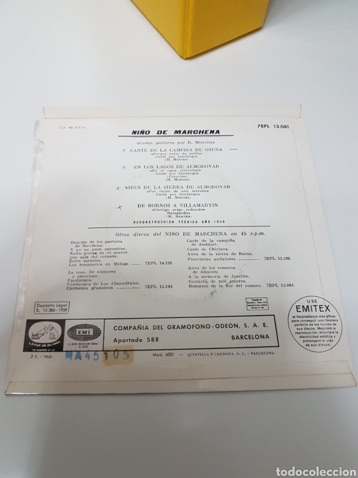 Discos de vinilo: ni&ntilde;o de marchena cante de la campi&ntilde;a - Foto 2