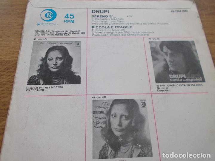 Discos de vinilo: DRUPI. SERENO E&acute; PICCOLA E FRAGILE. - Foto 2