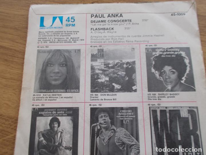 Discos de vinilo: PAUL ANKA, DEJAME CONOCERTE, FLASHBACK - Foto 2