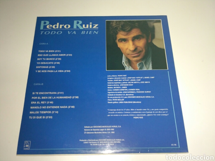 Discos de vinilo: Pedro Ruiz - Todo va bien (LP) - Foto 2