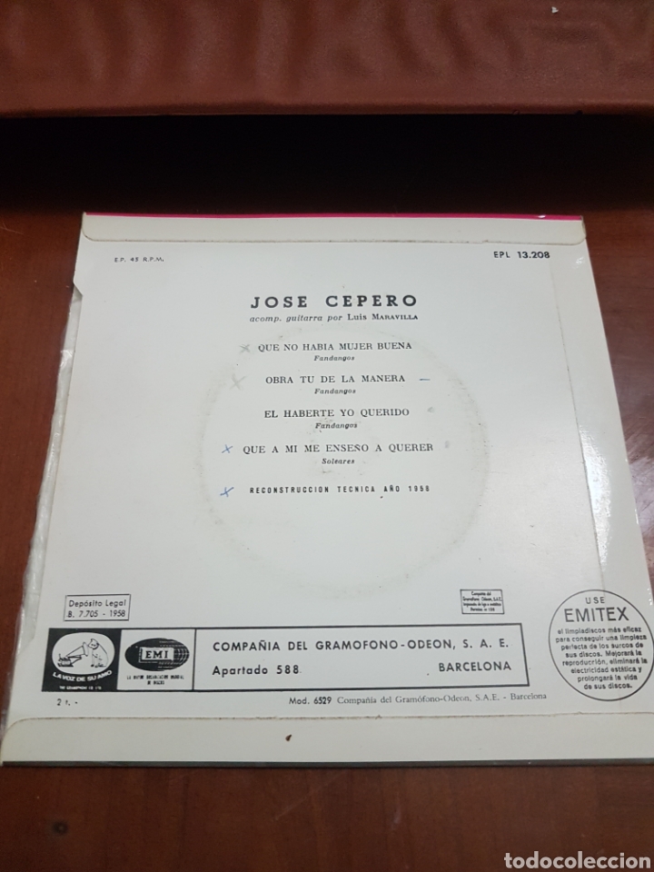 Discos de vinilo: JOS&Eacute; CEPERO ?&ndash; EL CANTE DE JOS&Eacute; CEPERO - Foto 2