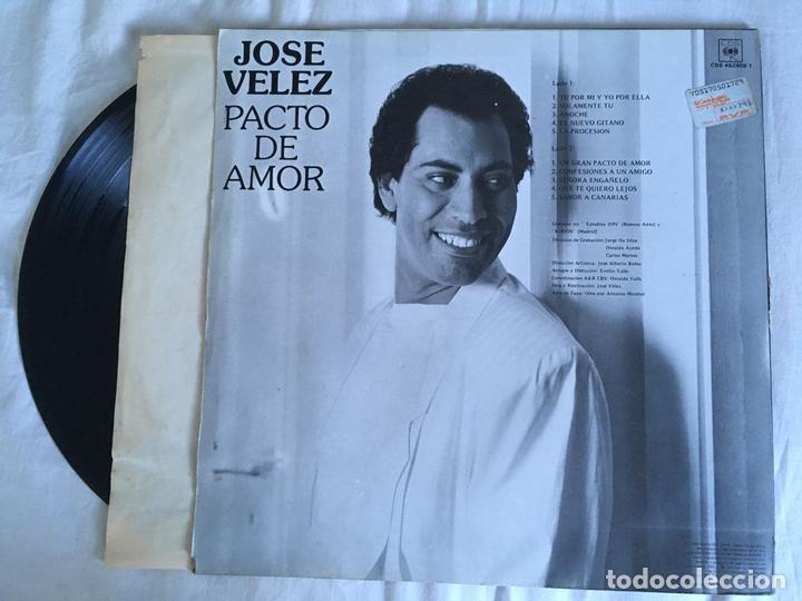 Discos de vinilo: LP JOSE VELEZ-PACTO DE AMOR - Foto 2