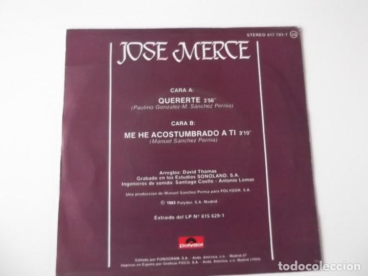 Discos de vinilo: JOSE MERCE - Quererte - Foto 2