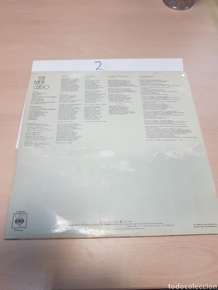 Discos de vinilo: Elsa Baeza - Credo - CBS S 82443 - 1977 - Foto 2