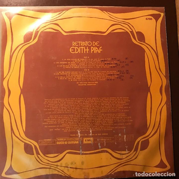 Discos de vinilo: LP argentino de Edith Piaf a&ntilde;o 1975 - Foto 2