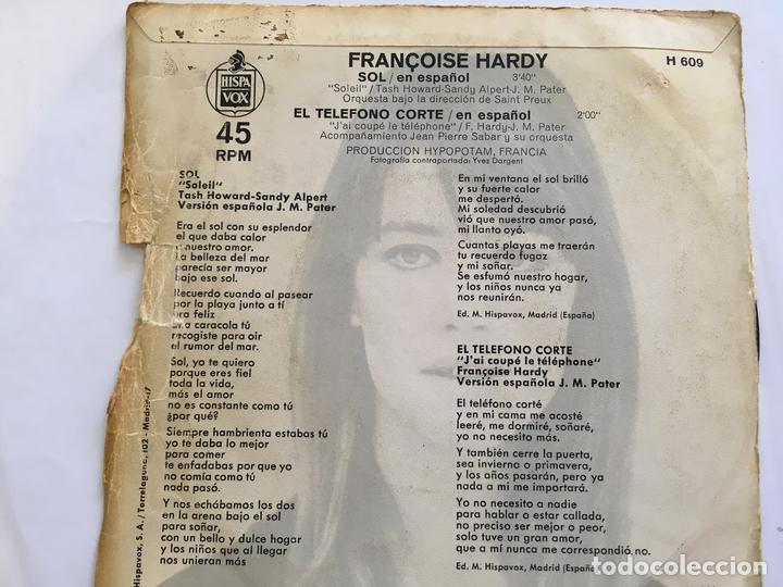 Discos de vinilo: 7 SINGLE-FRANCOISE HARDY-SOL EL TELEFONO - Foto 2