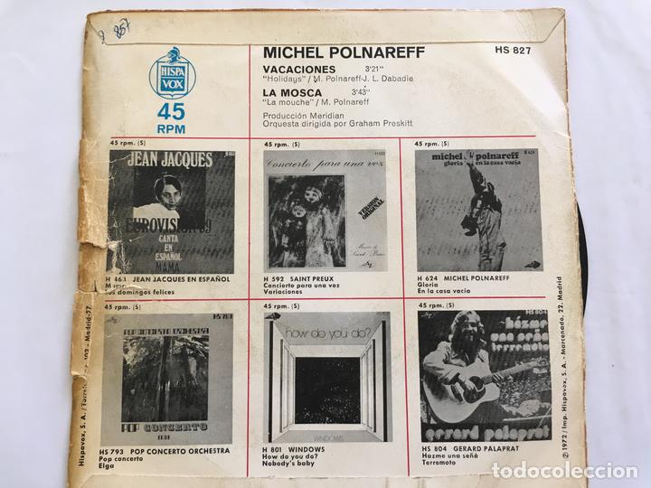 Discos de vinilo: 7 SINGLE-MICHEL POLNAREFF-VACACIONES-LA MOSCA - Foto 2