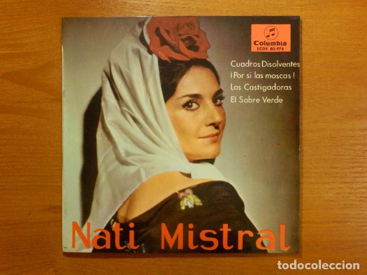 DISCO DE VINILO - EP - NATI MISTRAL - CUADROS DISOLVENTES - POR SI LAS MOSCAS - LOS CASTIGADORES (Música - Discos de Vinilo - EPs - Flamenco, Canción española y Cuplé)
