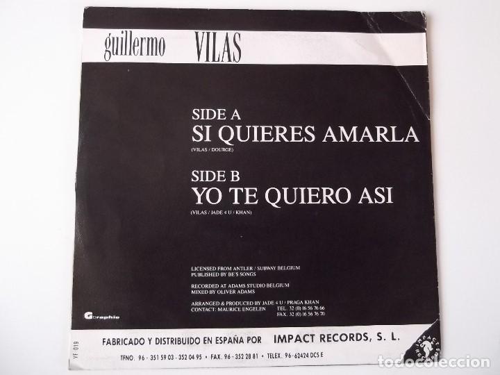 Discos de vinilo: GUILLERMO VILAS - Si quieres amarla - Foto 2