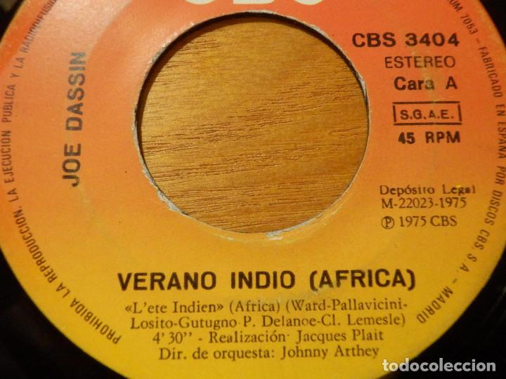 Discos de vinilo: Disco Vinilo - Single - JOE DASSIN - VERANO INDIO - YO HE DICHO NO - JUKEBOX - Foto 2