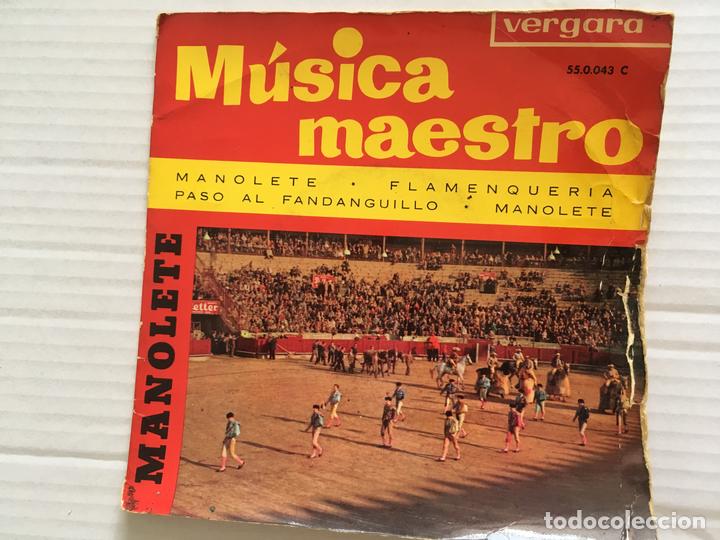 Discos de vinilo: 7 SINGLE-MUSICA MAESTRO-MANOLETE - Foto 1