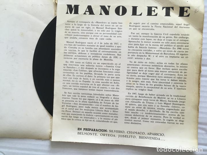 Discos de vinilo: 7 SINGLE-MUSICA MAESTRO-MANOLETE - Foto 2