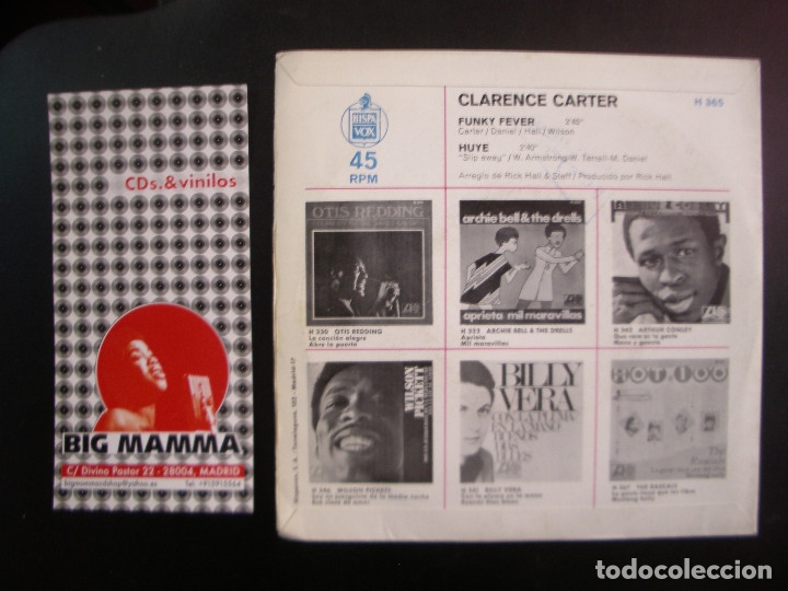 Discos de vinilo: CLARENCE CARTER- FUNKY FEVER. SINGLE - Foto 2