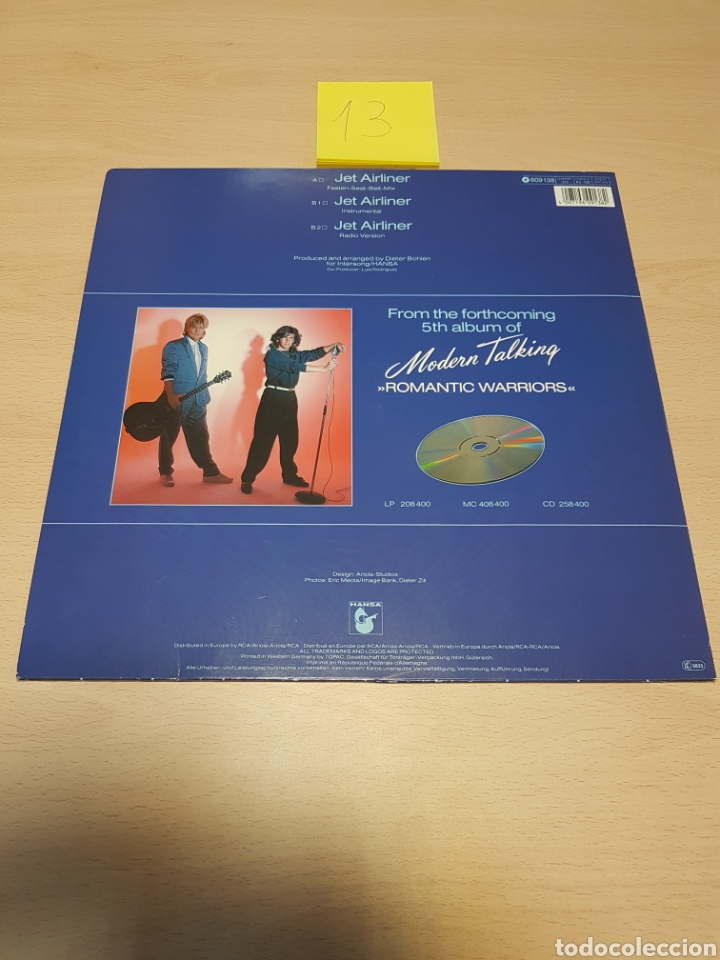 Discos de vinilo: Modern Talking Jet Airliner Lp 1986 - Foto 2