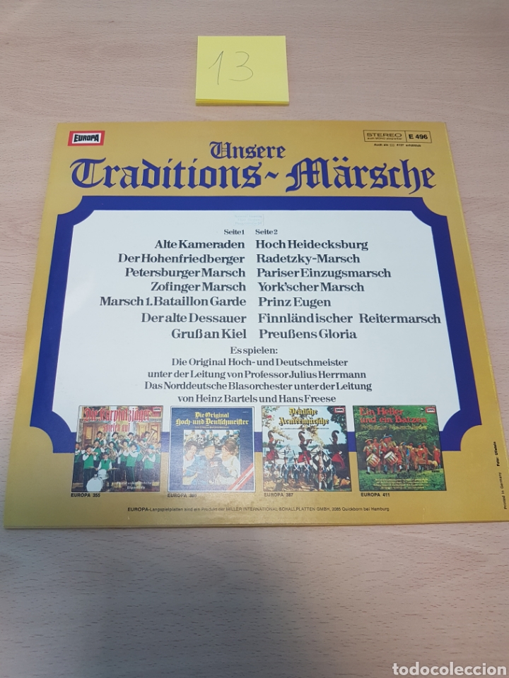 Discos de vinilo: TRADITIONS M&Auml;RSCHE - EUROPA - Foto 2