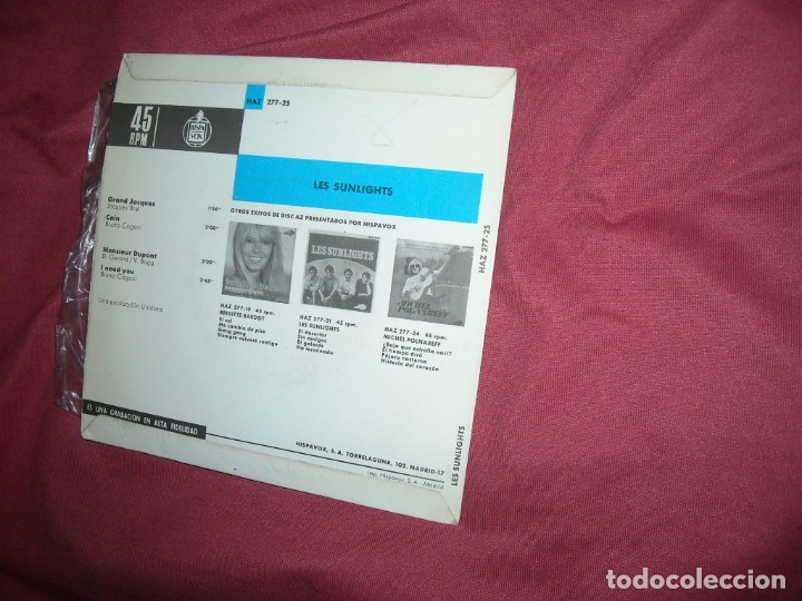 Discos de vinilo: LES SUNLIGHTS Ep Grand Jacques + 3 temas  1967 spa - Foto 2