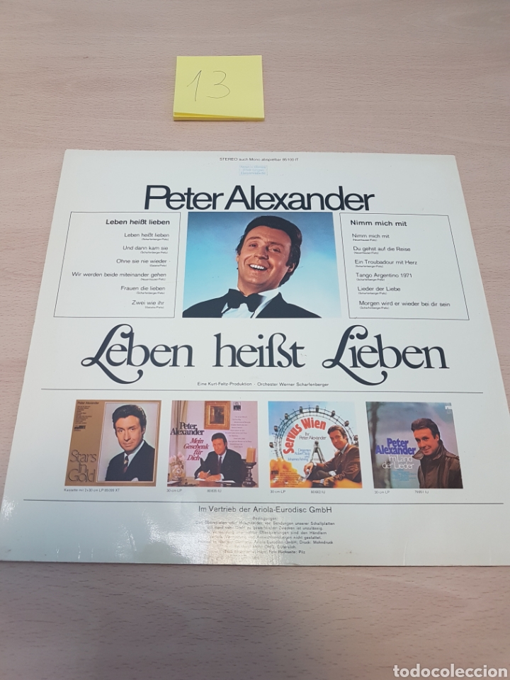 Discos de vinilo: PETER ALEXANDER - LEBEN HEIFST LIEBEN - Foto 2