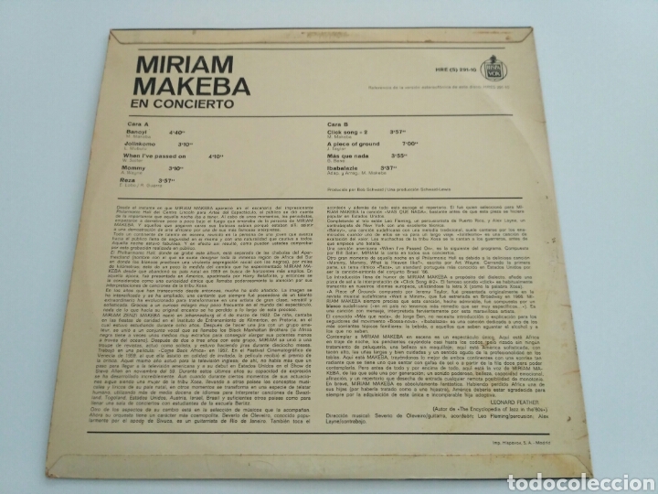 Discos de vinilo: Miriam Makeba - En directo (LP) - Foto 2