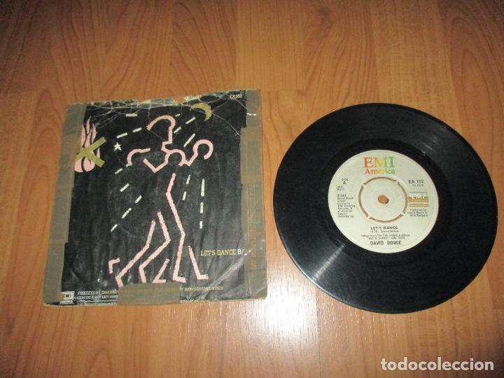 Discos de vinilo: DAVID BOWIE - LET&acute;S DANCE - SINGLE - FRANCIA - EMI - T - - Foto 2