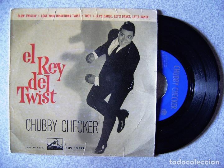 Discos de vinilo: CHUBBY CHECKER.SLOW TWISTIN&acute; + 3 - Foto 1