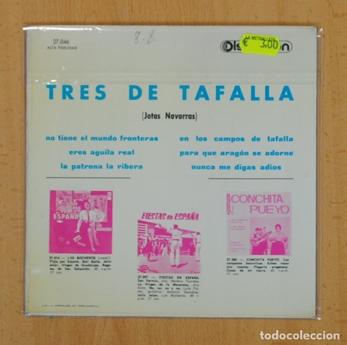 Discos de vinilo: TRES DE TAFALLA - JOTAS NAVARRAS - EP - Foto 2