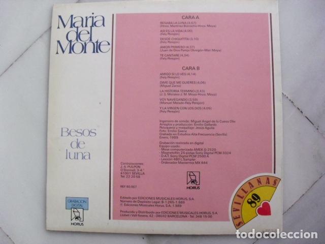 Discos de vinilo: MARIA DEL MONTE. BESOS DE LUNA. 1989. - Foto 2