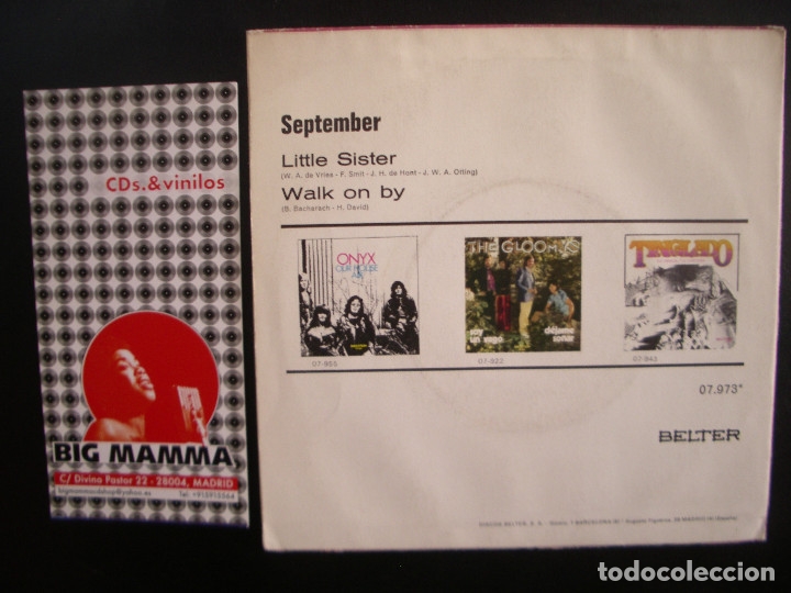 Discos de vinilo: SEPTEMBER- LITTLE SISTER. SINGLE PROMO - Foto 2