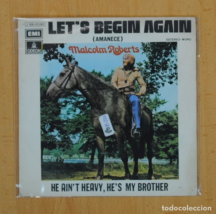 Discos de vinilo: MALCOLM ROBERTS - LET&acute;S BEGIN AGAIN / HE AIN&acute;T HE&acute;S MY BROTHER - SINGLE - Foto 1