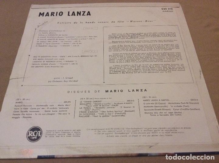 Discos de vinilo: Mario lanza. serenade. RCA Francia. - Foto 2