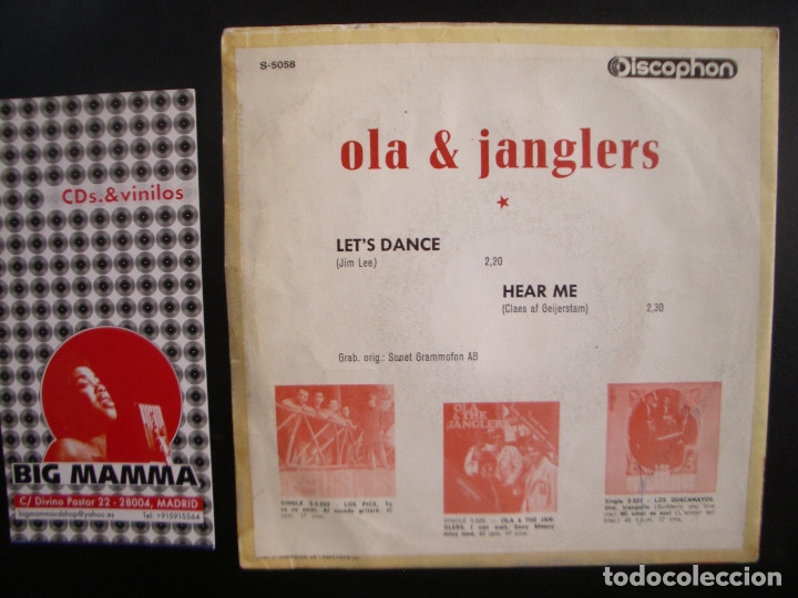 Discos de vinilo: OLA & THE JANGLERS- LET&acute;S DANCE. SINGLE. - Foto 2