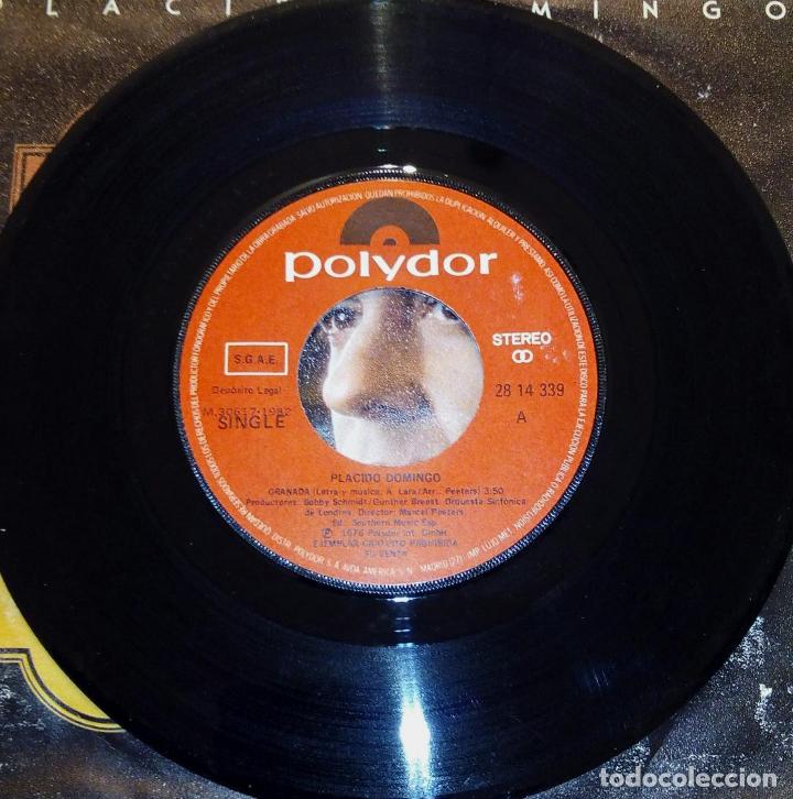 Discos de vinilo: SINGLE PL&Aacute;CIDO DOMINGO - GRANADA - POLYDOR 1982 - Foto 3