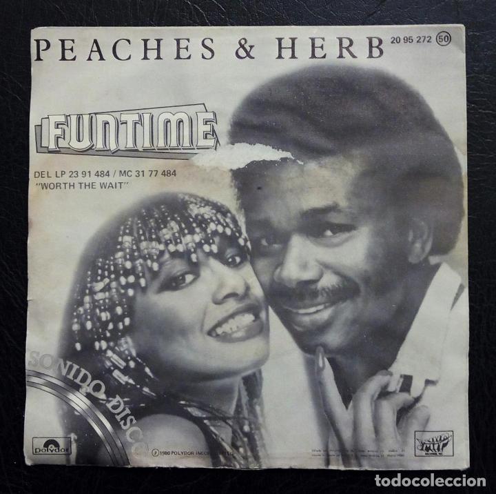 Discos de vinilo: SINGLE PEACHES & HERB - FUNTIME - POLYDOR 1980 - Foto 2