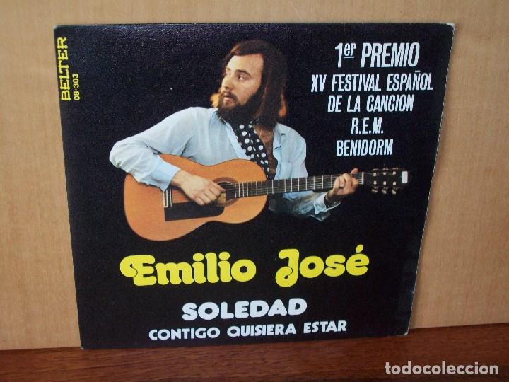 Vinyl-Schallplatten: EMILIO  JOSE   -SOLEDAD   -   CONTIGO  QUISIERA  ESTAR  -  SINGLE