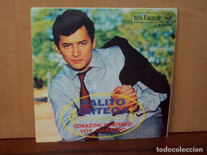 Discos de vinilo: PALITO  ORTEGA  -  CORAZON  CONTENTO  -    VOY  CANTANDO  -   SINGLE - Foto 1
