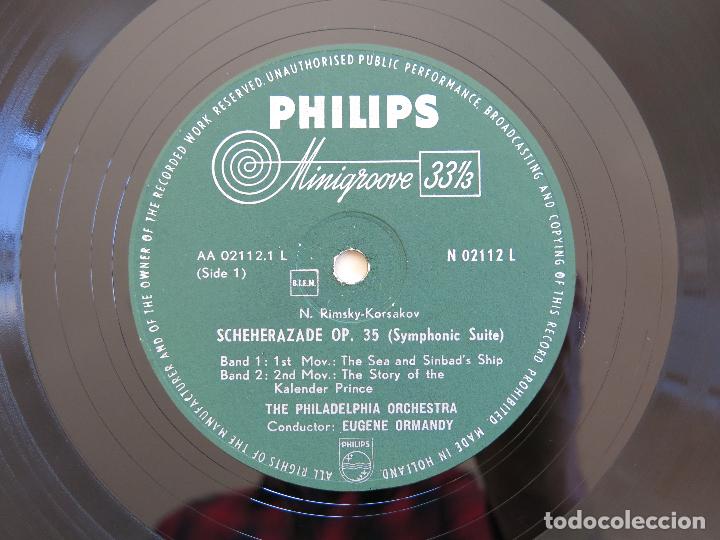 Discos de vinilo: LP ORIGINAL NETHERLANDS 50S RIMSKY KORSAKOV SYMPHONIC SUITE SCHEHERAZADE EUGENE ORMANDY - Foto 6