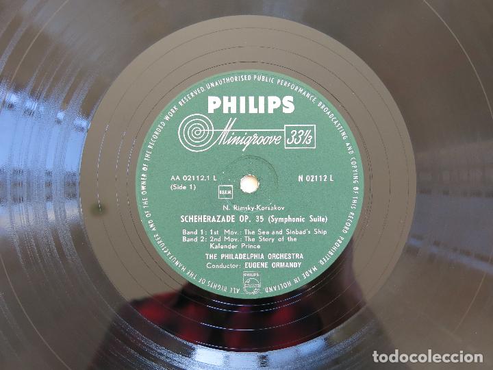 Discos de vinilo: LP ORIGINAL NETHERLANDS 50S RIMSKY KORSAKOV SYMPHONIC SUITE SCHEHERAZADE EUGENE ORMANDY - Foto 7