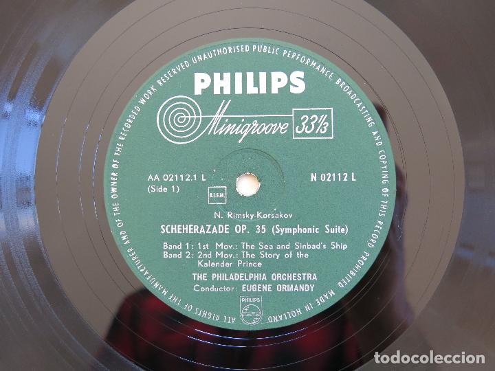 Discos de vinilo: LP ORIGINAL NETHERLANDS 50S RIMSKY KORSAKOV SYMPHONIC SUITE SCHEHERAZADE EUGENE ORMANDY - Foto 8