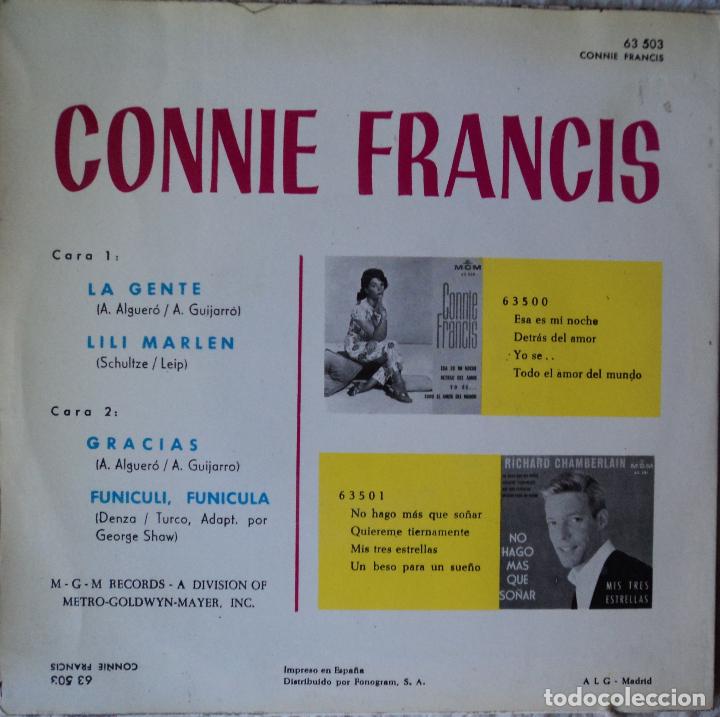 Discos de vinilo: Connie Francis - La gente - Edici&oacute;n de 1963 de Espa&ntilde;a - Foto 2