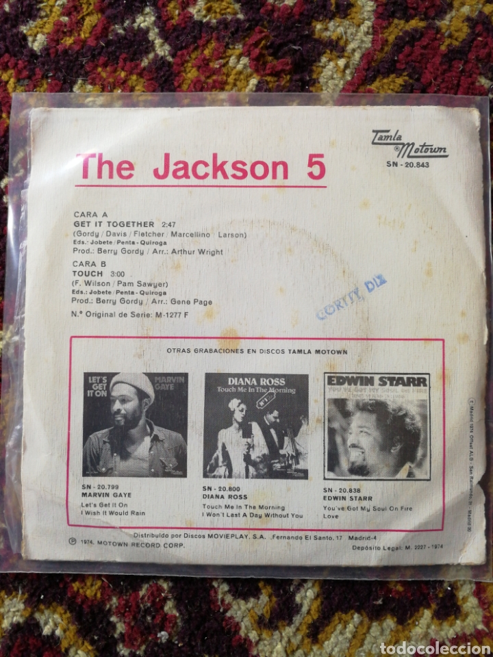 Discos de vinilo: SINGLE THE JACKSON 5- GET IT TOGETHER, 1974. - Foto 2