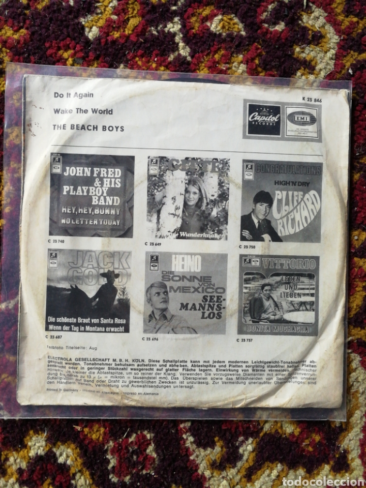 Discos de vinilo: SINGLE THE BEACH BOYS- DO IT AGAIN, WAKE THE WORLD. - Foto 2