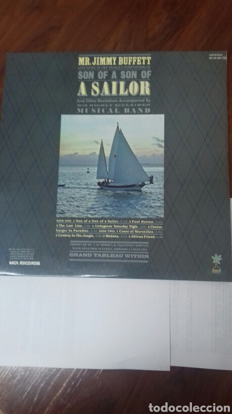 Discos de vinilo: Jimmy Buffett. A Sailor. 1.978. - Foto 3