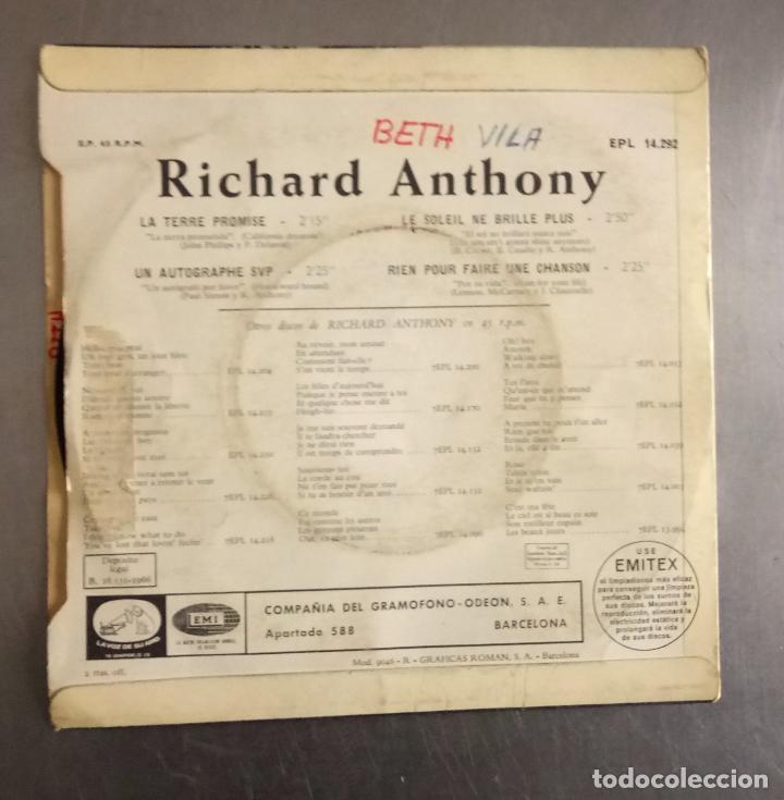 Discos de vinilo: Richard anthony - la terre promise + 3, - Foto 2