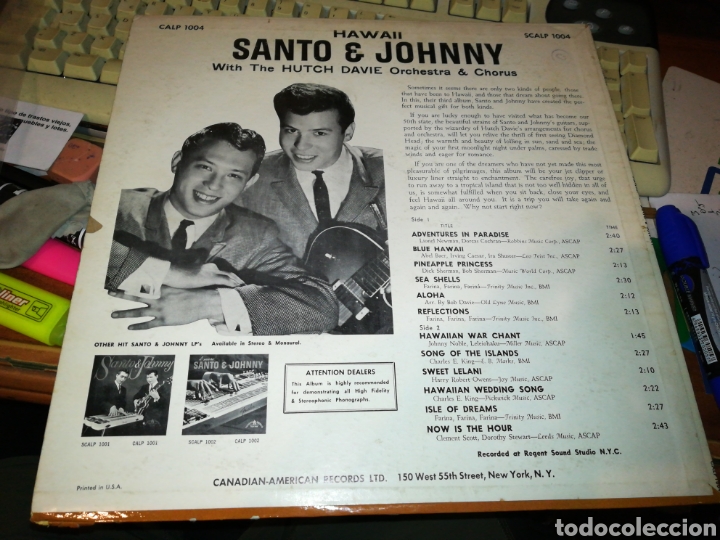 Discos de vinilo: Santo & johnny lp Hawaii u.s.a. - Foto 2