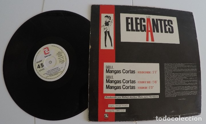 Discos de vinilo: Los Elegantes - Mangas Cortas (Maxi-Single) - Foto 2