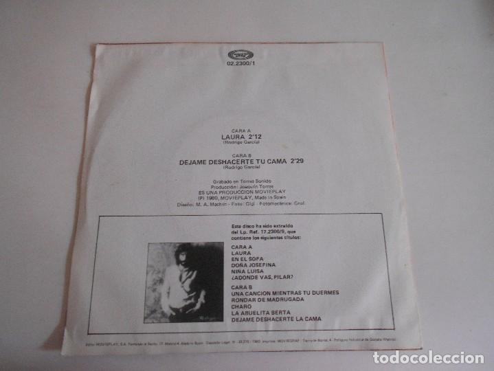 Discos de vinilo: RODRIGO-SINGLE LAURA-PROMO-NUEVO - Foto 2