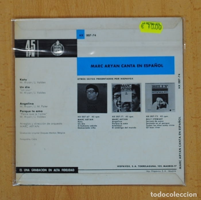 Discos de vinilo: MARC ARYAN - KATY + 3 - EP - Foto 2