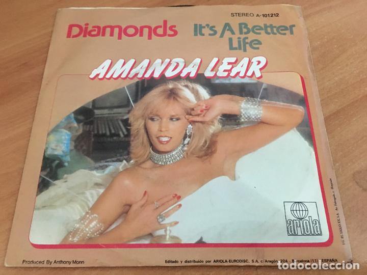 Discos de vinilo: AMANDA LEAR (DIAMONDS) SINGLE ESPA&Ntilde;A 1980 (EPI11) - Foto 2