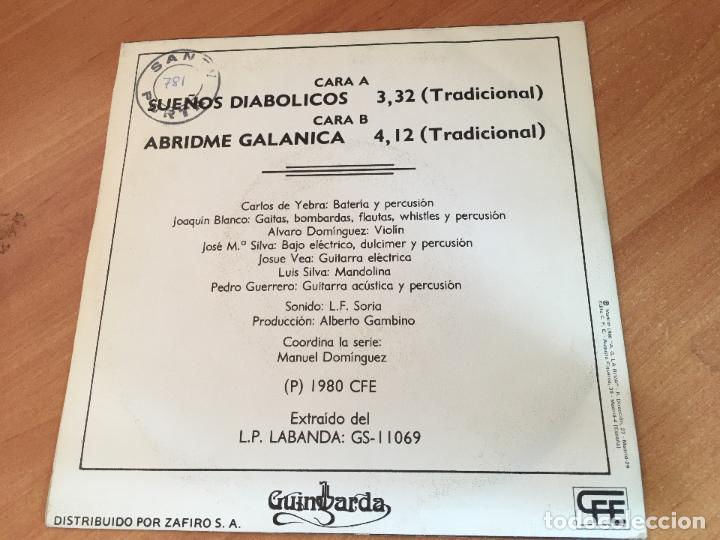 Discos de vinilo: LABANDA (SUE&Ntilde;OS) SINGLE ESPA&Ntilde;A 1980 PROMO (EPI11) - Foto 2