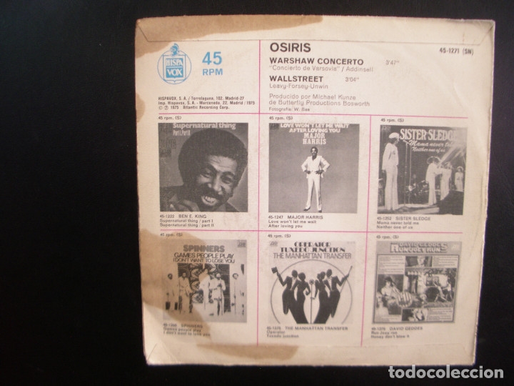 Discos de vinilo: OSIRIS- CONCIERTO DE VARSOVIA. SINGLE - Foto 2